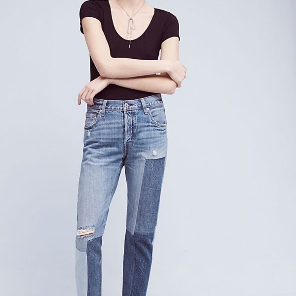 Levi's 501 Straight Leg Patchwork Jeans W28 L27